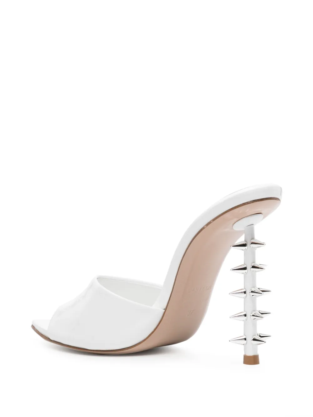 Shop Le Silla Jagger 120mm Leather Mules In White