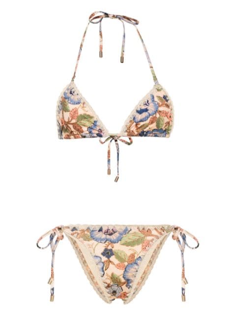 ZIMMERMANN Junie floral-print bikini set