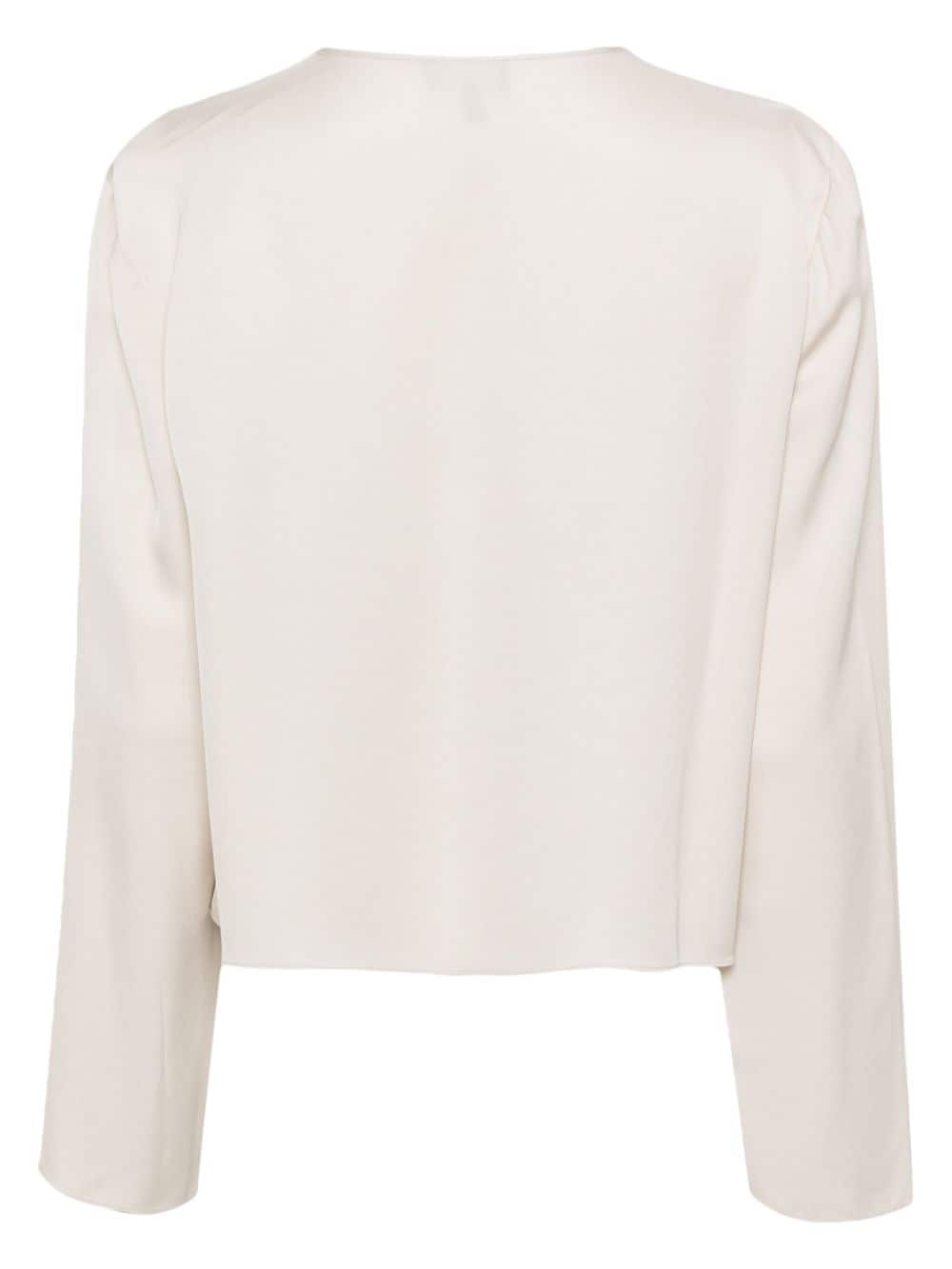 Shop Theory V-neck Silk Blouse In Nude