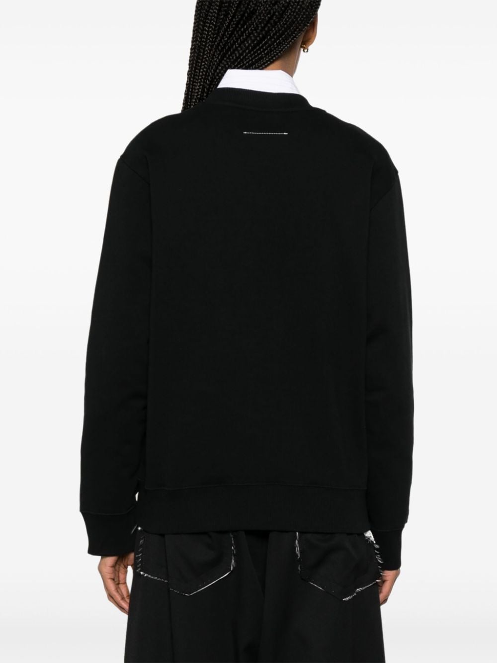 Shop Mm6 Maison Margiela Numbers-motif Cotton Sweatshirt In Black