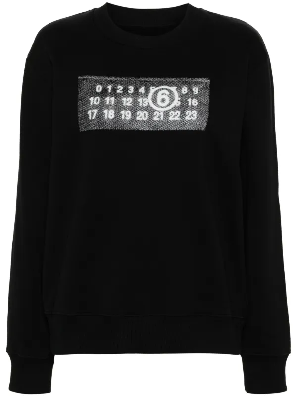 MM6 Maison Margiela numbers motif Cotton Sweatshirt Farfetch