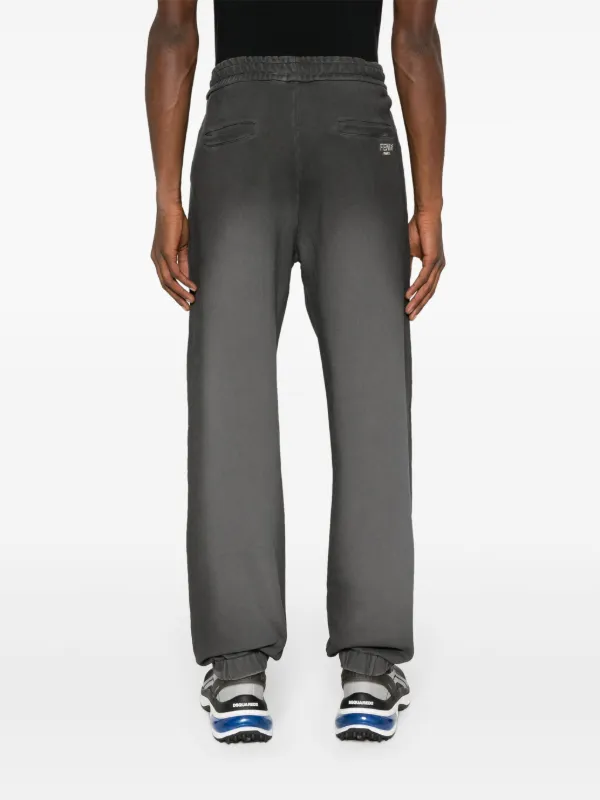 FENDI faded effect Cotton Track Pants Black FARFETCH IE