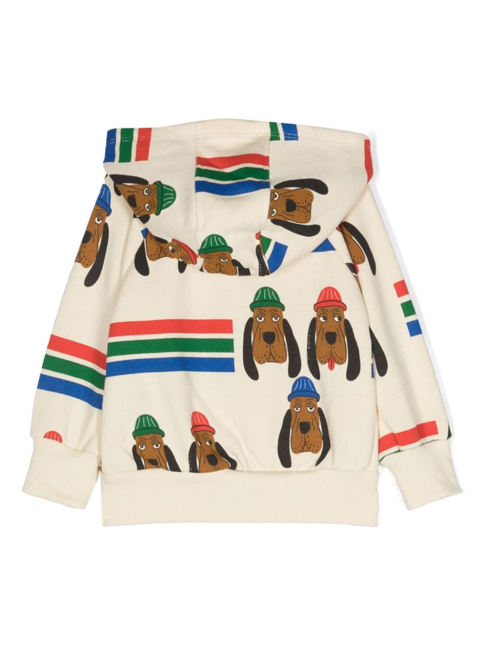 Mini Rodini Bloodhound hoodie met rits - Beige