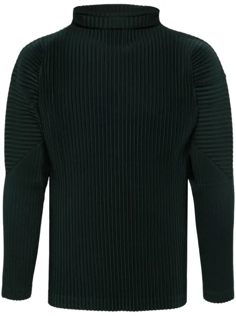 Homme Plissé Issey Miyake Plissierter Pullover mit Stehkragen