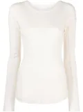 Helmut Lang crew-neck fine-ribbed top - White