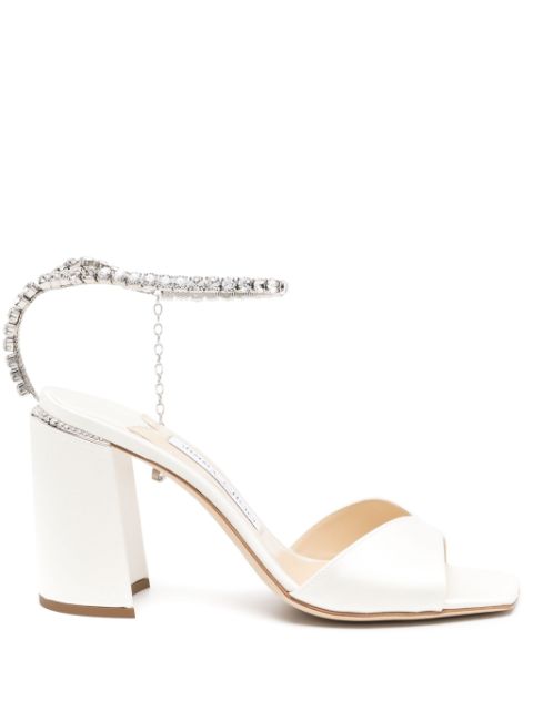 Jimmy Choo Saeda 85mm crystal-strap sandals Women