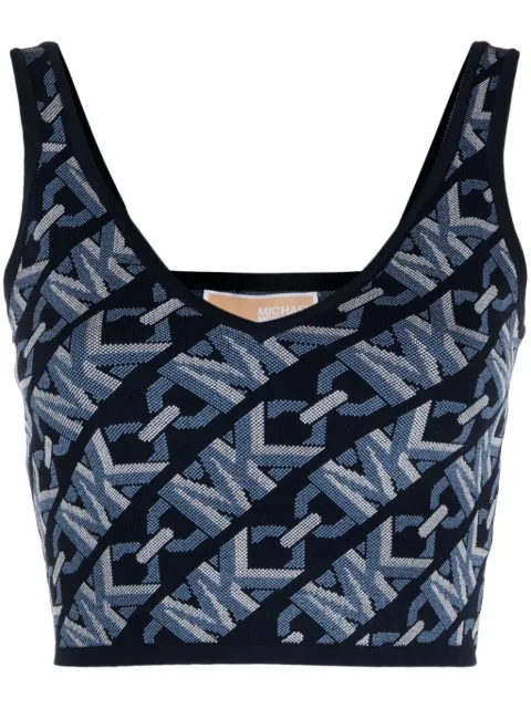 Michael Michael Kors monogram-jacquard cropped tank top