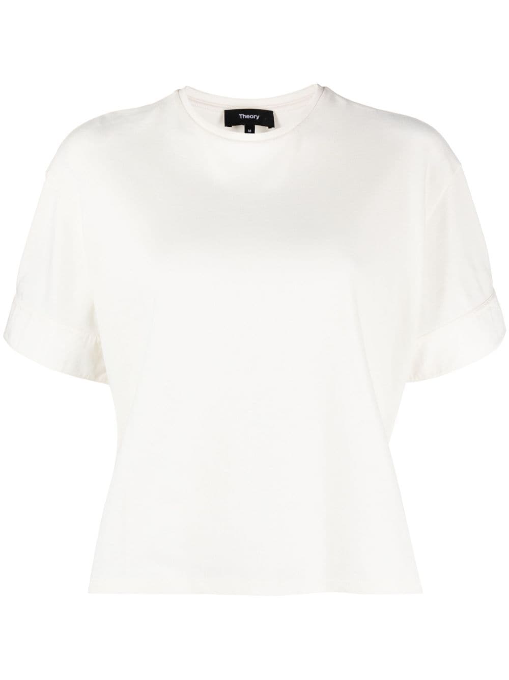 Theory Drop-shoulder Piqué T-shirt In White