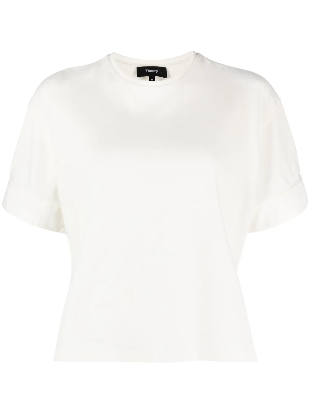 Theory Drop-shoulder Piqué T-shirt In White