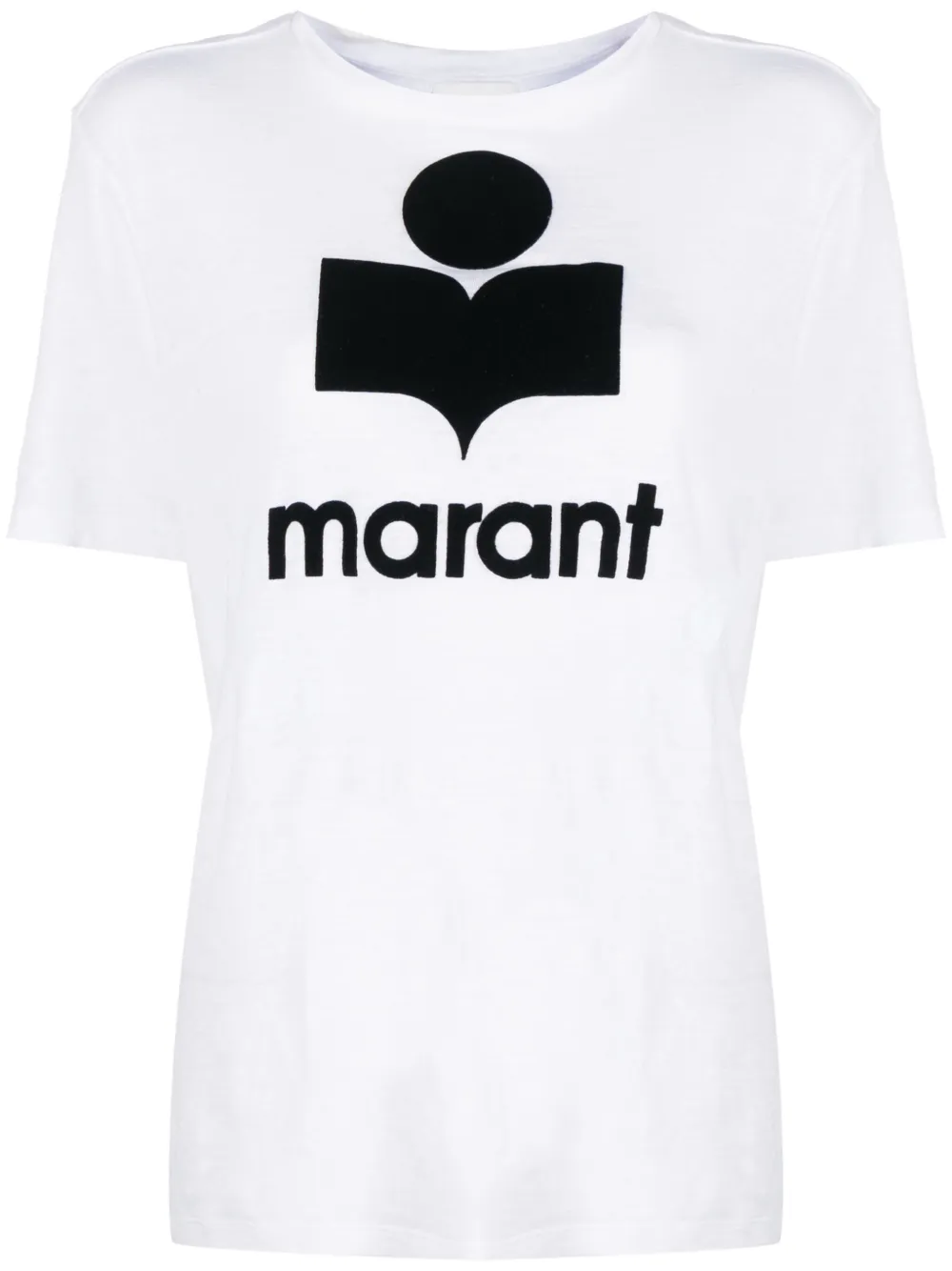 Shop Marant Etoile Zewel Linen T-shirt In Weiss