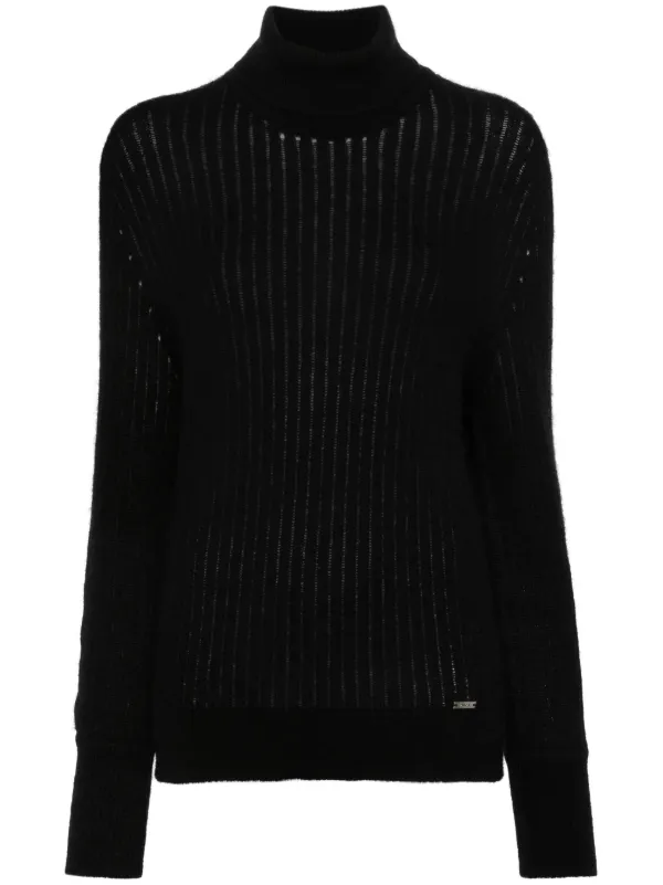 Kiton Roll-neck Ribbed-knit Jumper in Black