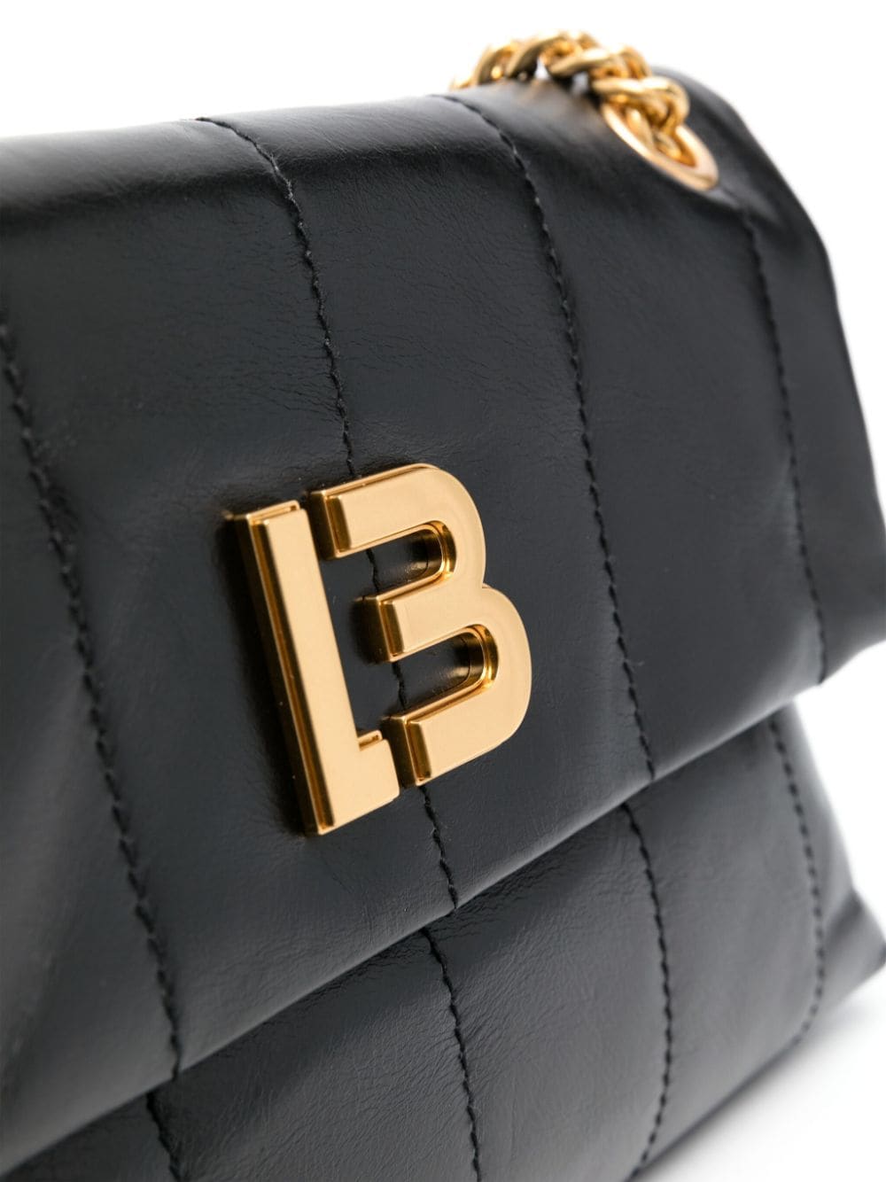 Shop Bimba Y Lola Medium Leather Flap Bag In Black