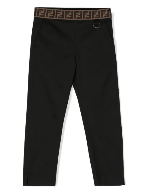 Fendi Kids Calça skinny de jacquard FF