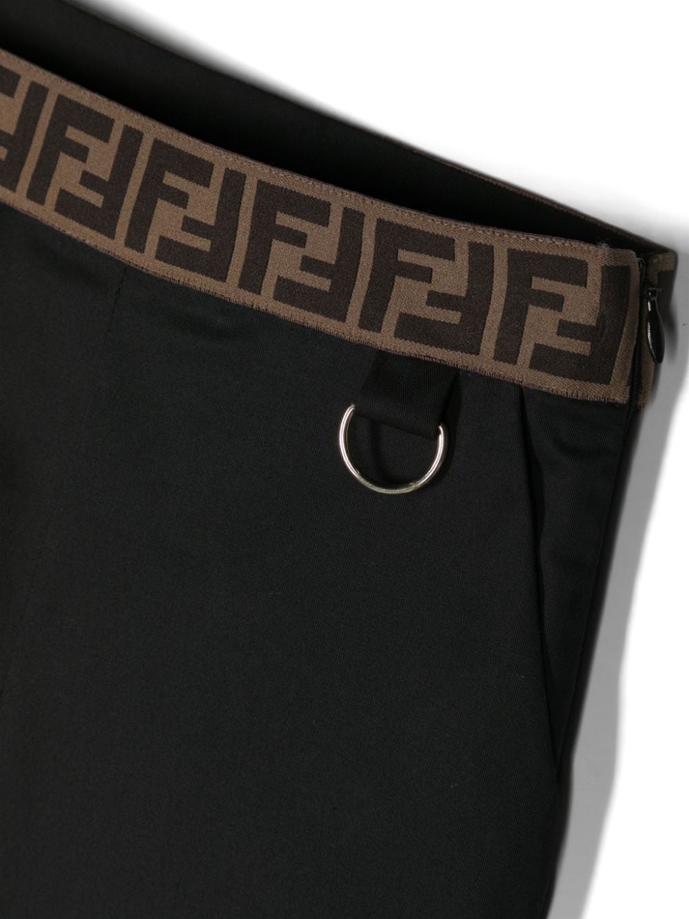 Shop Fendi Ff-jacquard Skinny-leg Trousers In Black