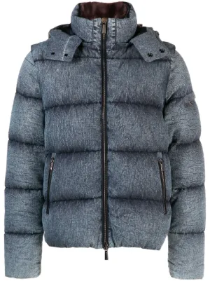 Denim puffer shop jacket mens