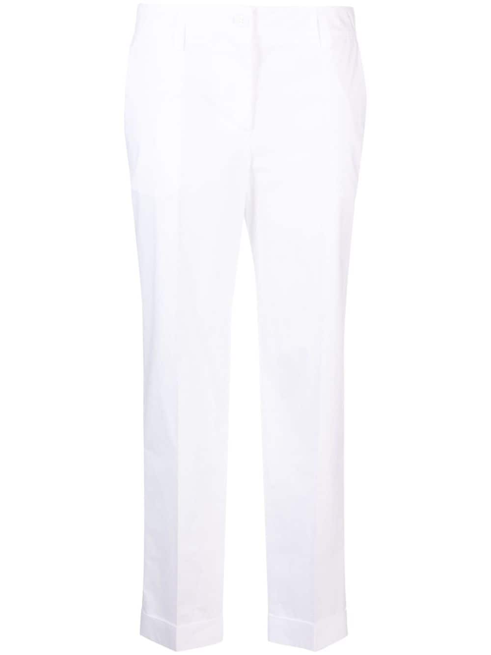 P.a.r.o.s.h High-waisted Cotton Tailored Trousers In White