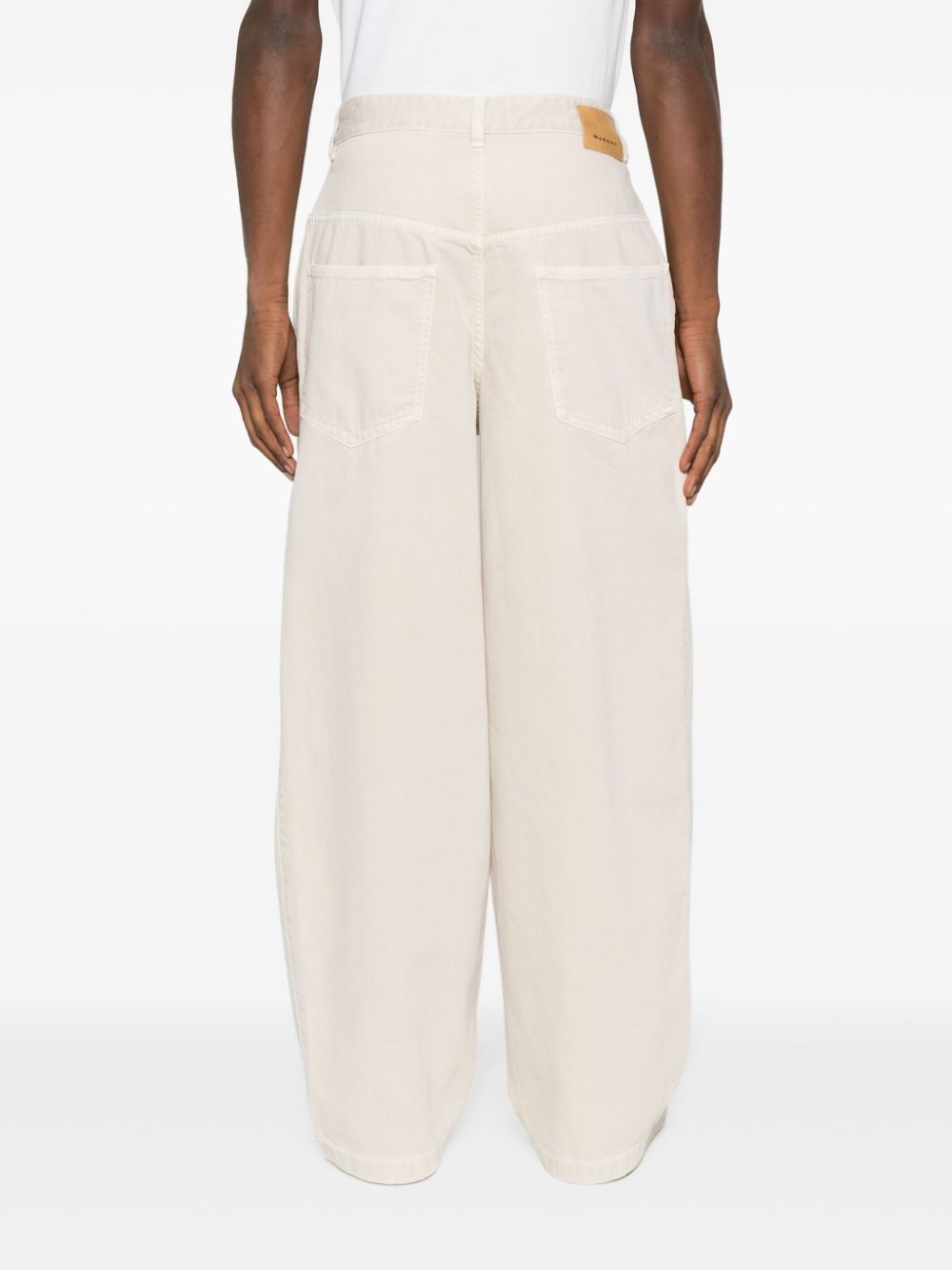 Shop Marant Pleated Wide-leg Cotton Trousers In Neutrals