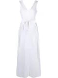 P.A.R.O.S.H. V-neck flared maxi dress - White