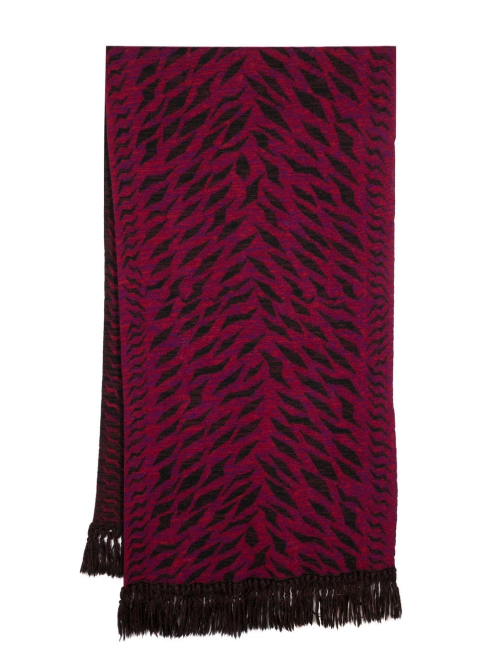 Pre-owned Saint Laurent 1980s Jacquard-knit Wool Scarf In Purple
