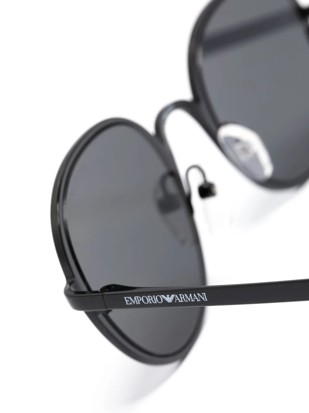 Emporio Armani Zonnebril met rond montuur Zwart