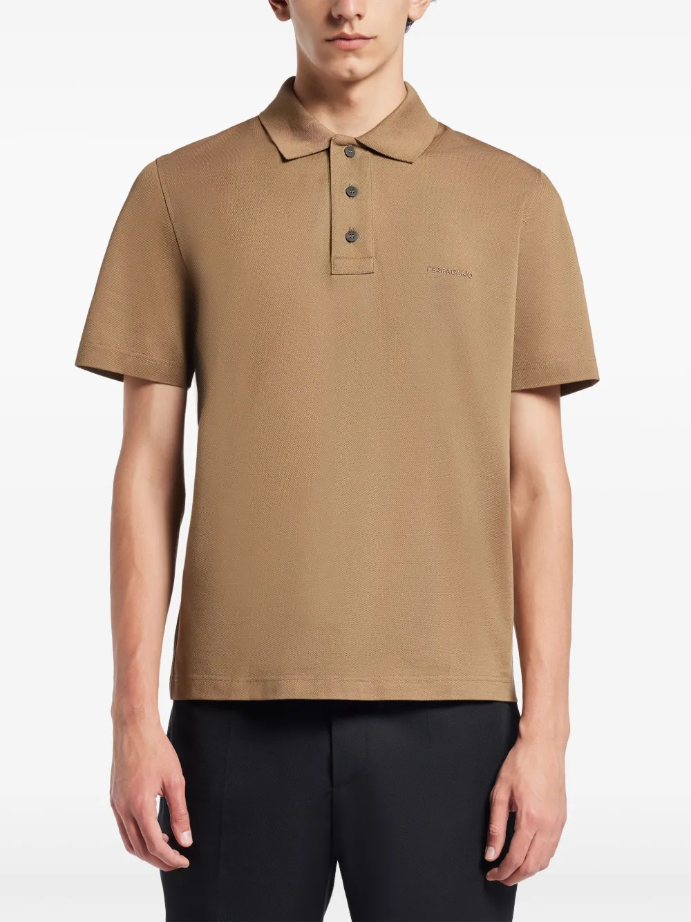 Ferragamo Katoenen poloshirt Bruin