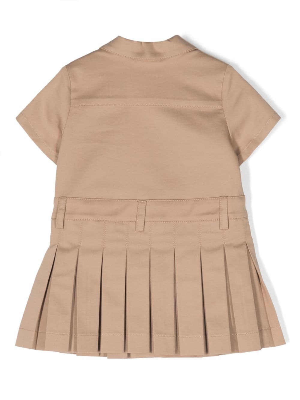 Shop Fendi Logo-patch Cotton Shirt Dress In Neutrals