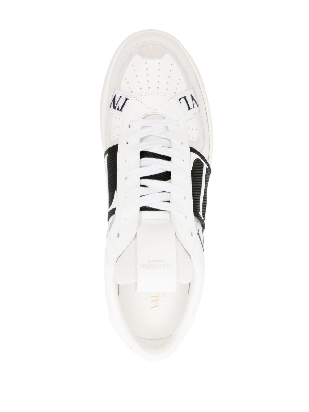 Shop Valentino Vl7n Logo-tape Leather Sneakers In White