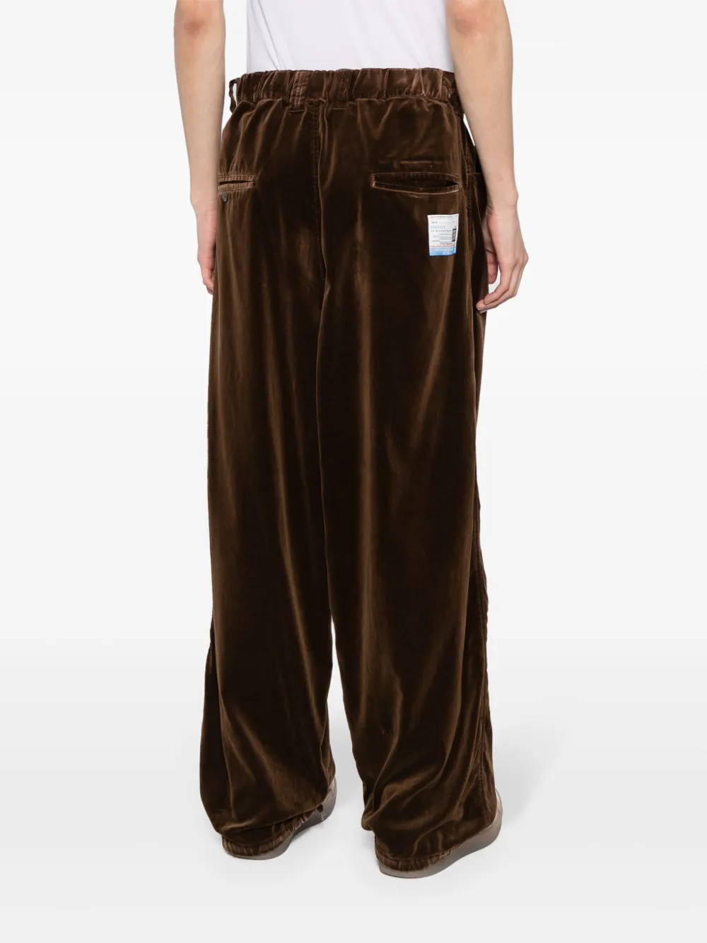 Miharayasuhiro Wide-leg Velvet Trousers In Brown