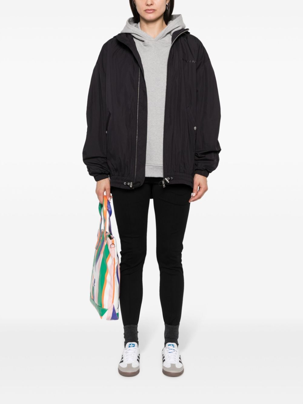 Shop Marant Etoile Logo-print Windbreaker Jacket In Black