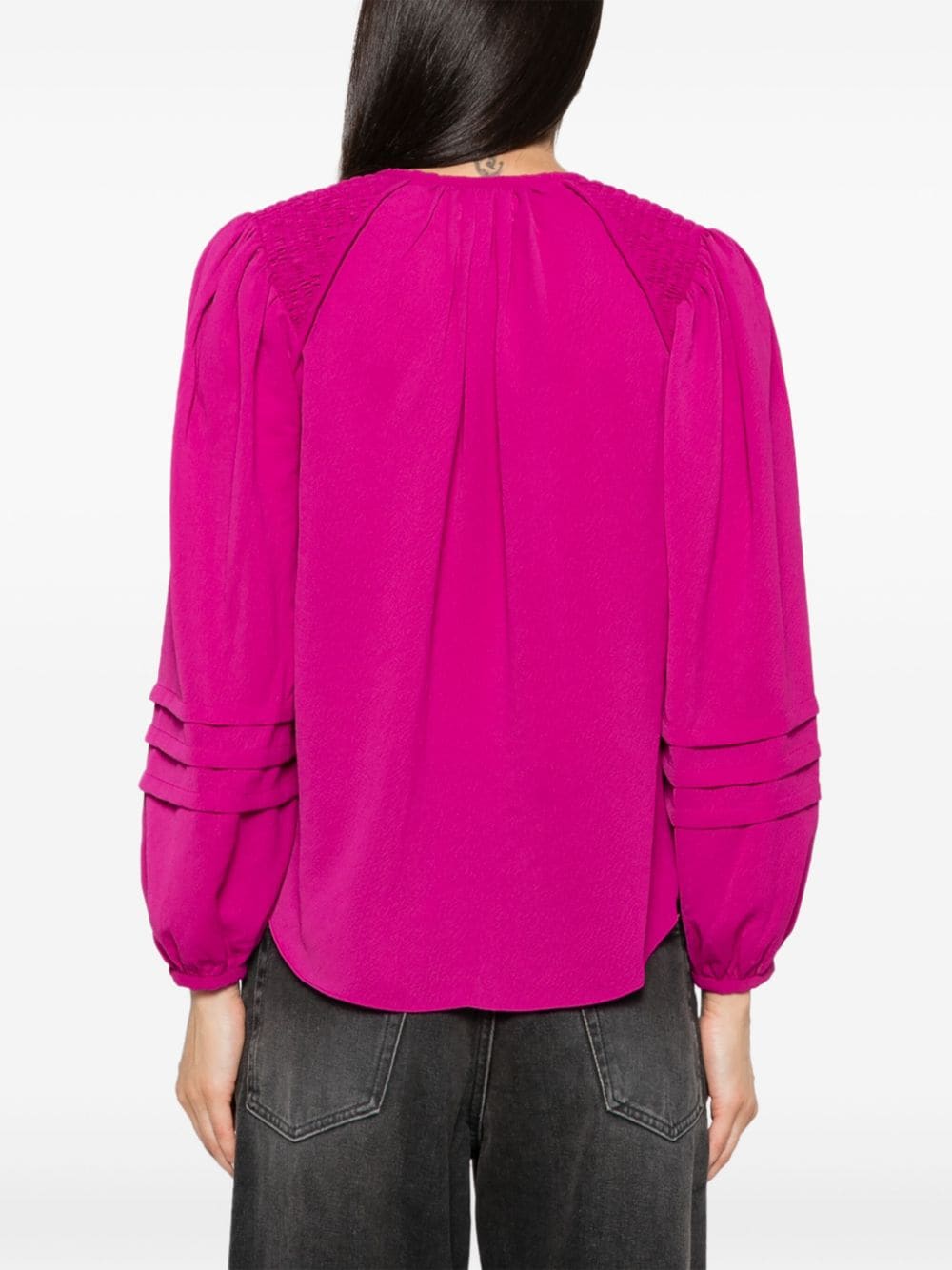 Shop Marant Etoile Lamaya Tie-neck Blouse In Pink