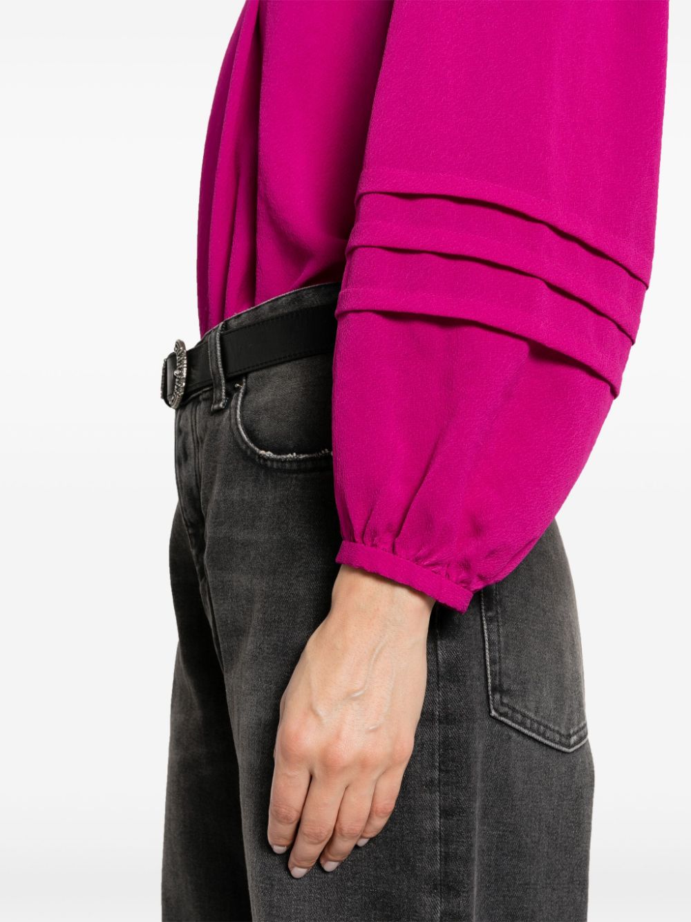 Shop Marant Etoile Lamaya Tie-neck Blouse In Pink