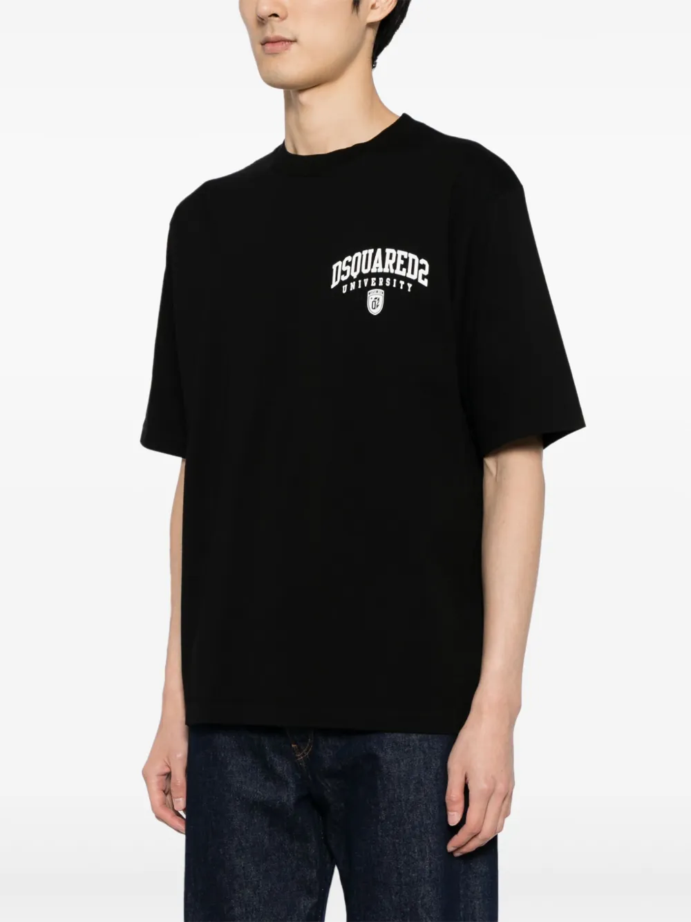 Shop Dsquared2 Logo-print Cotton T-shirt In Black