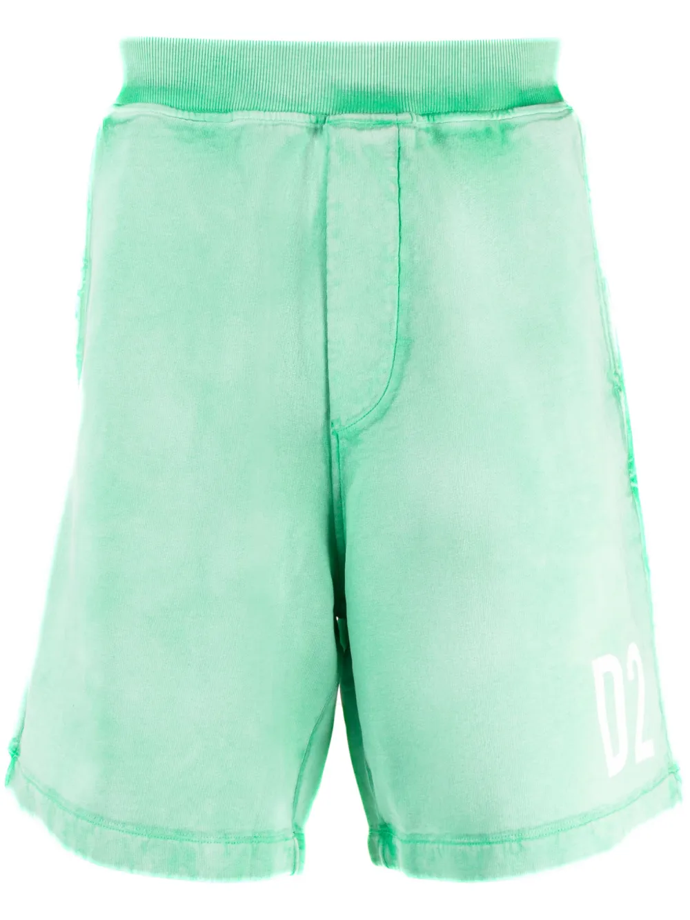 Dsquared2 Logo-print Cotton Track Shorts In Green