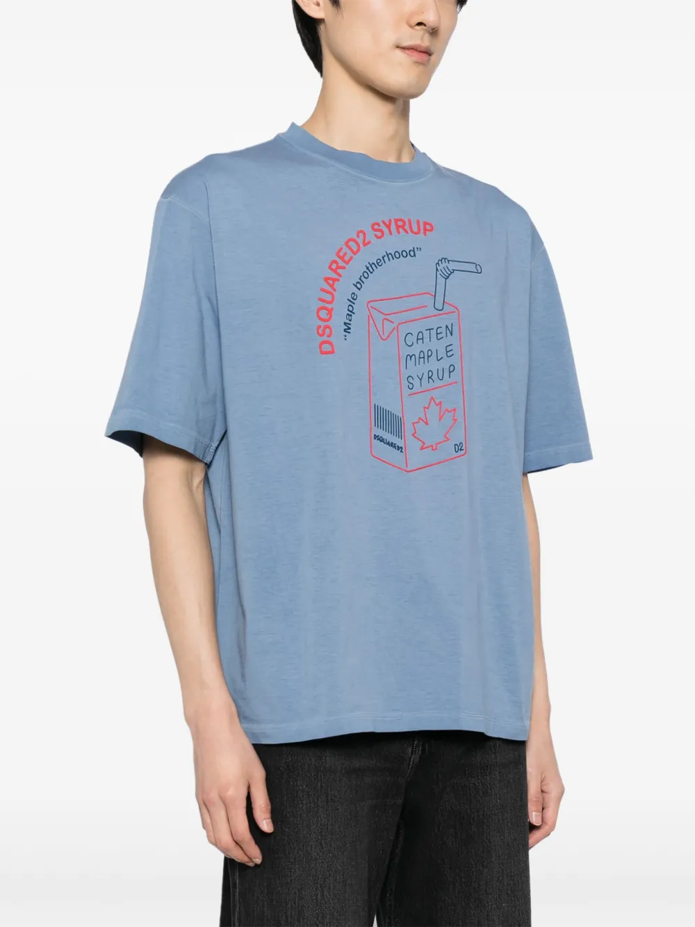 Dsquared2 Logo-print Cotton T-shirt In Blue