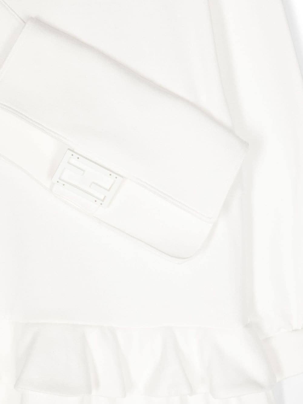 Shop Fendi Ruffled Cotton Dress In White