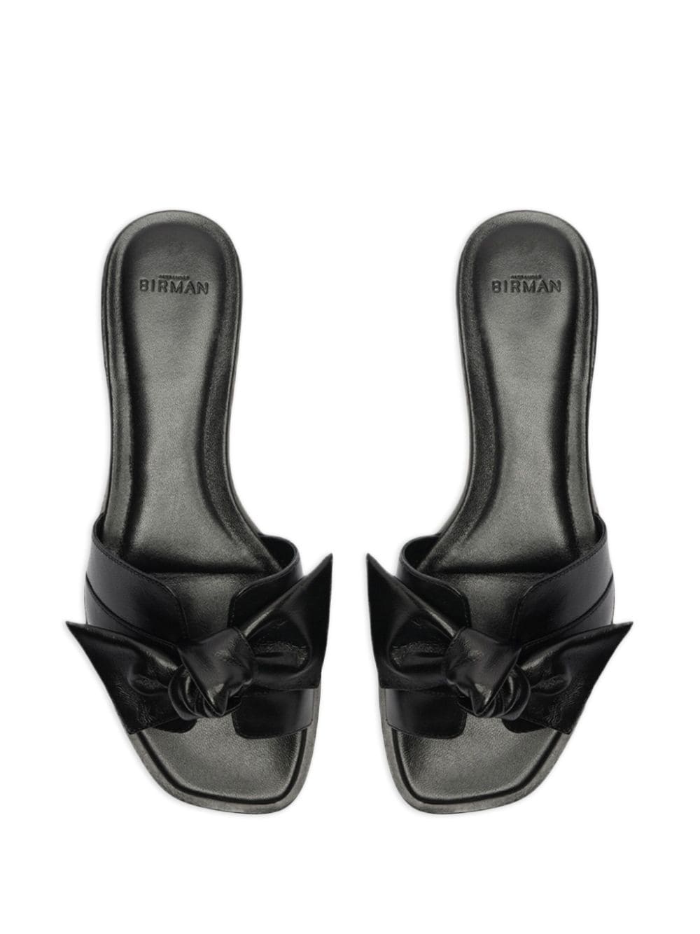 Shop Alexandre Birman Maxi Clarita Square Leather Slides In Black