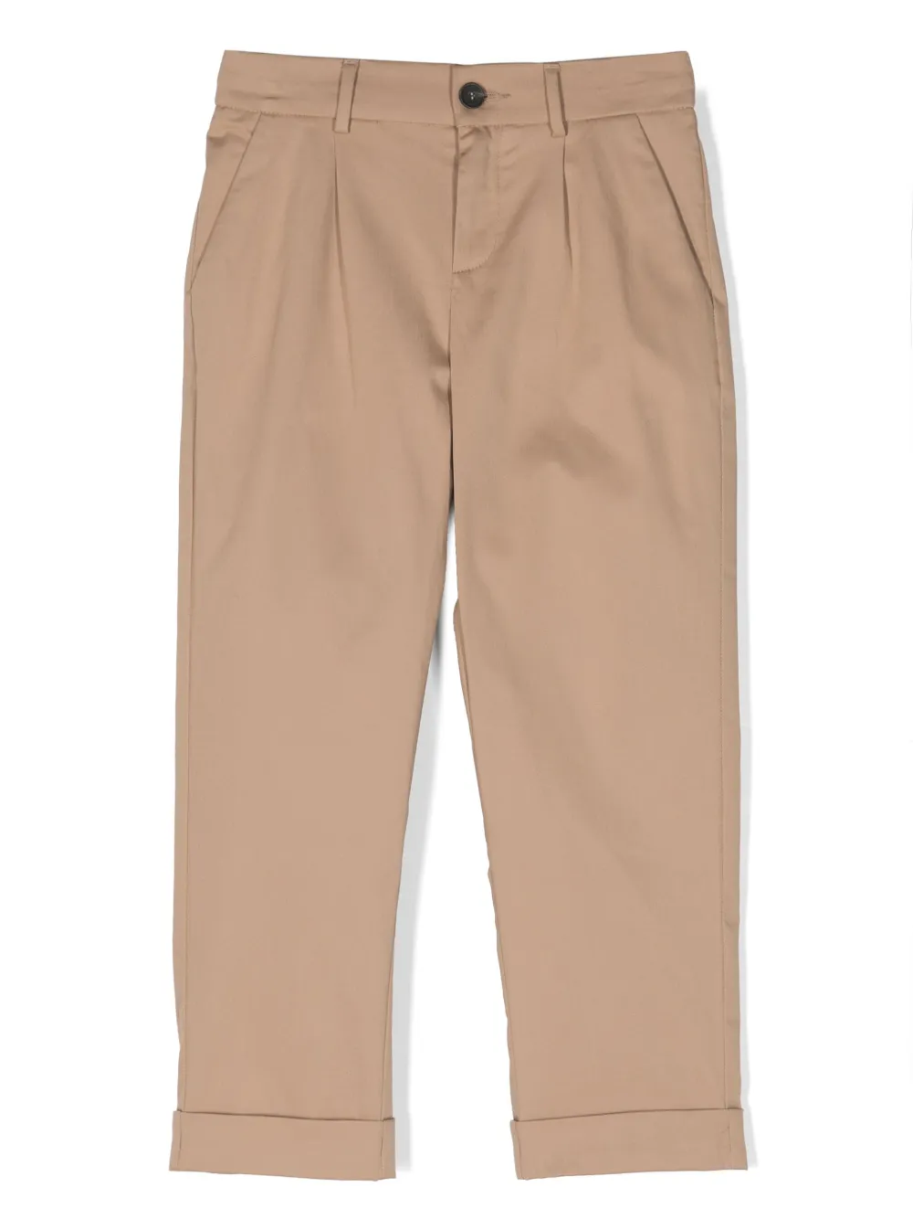 Fendi Kids' Logo-patch Cotton Chinos In Neutrals