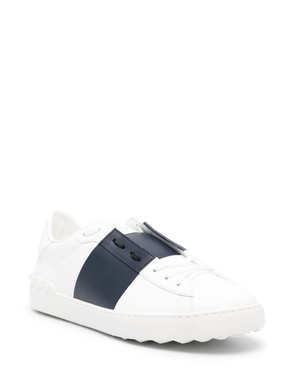 Shop Valentino Contrasting-panel Sneakers In White