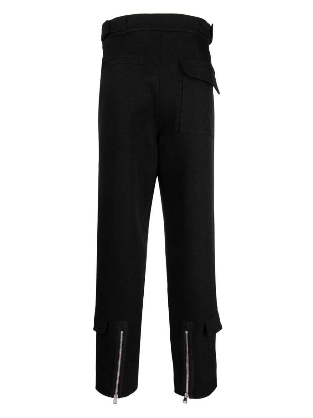 Namacheko zip-details wool straight trousers - Zwart
