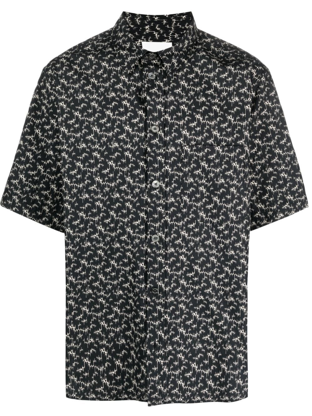 Shop Marant Labilio Graphic-print Cotton Shirt In Black
