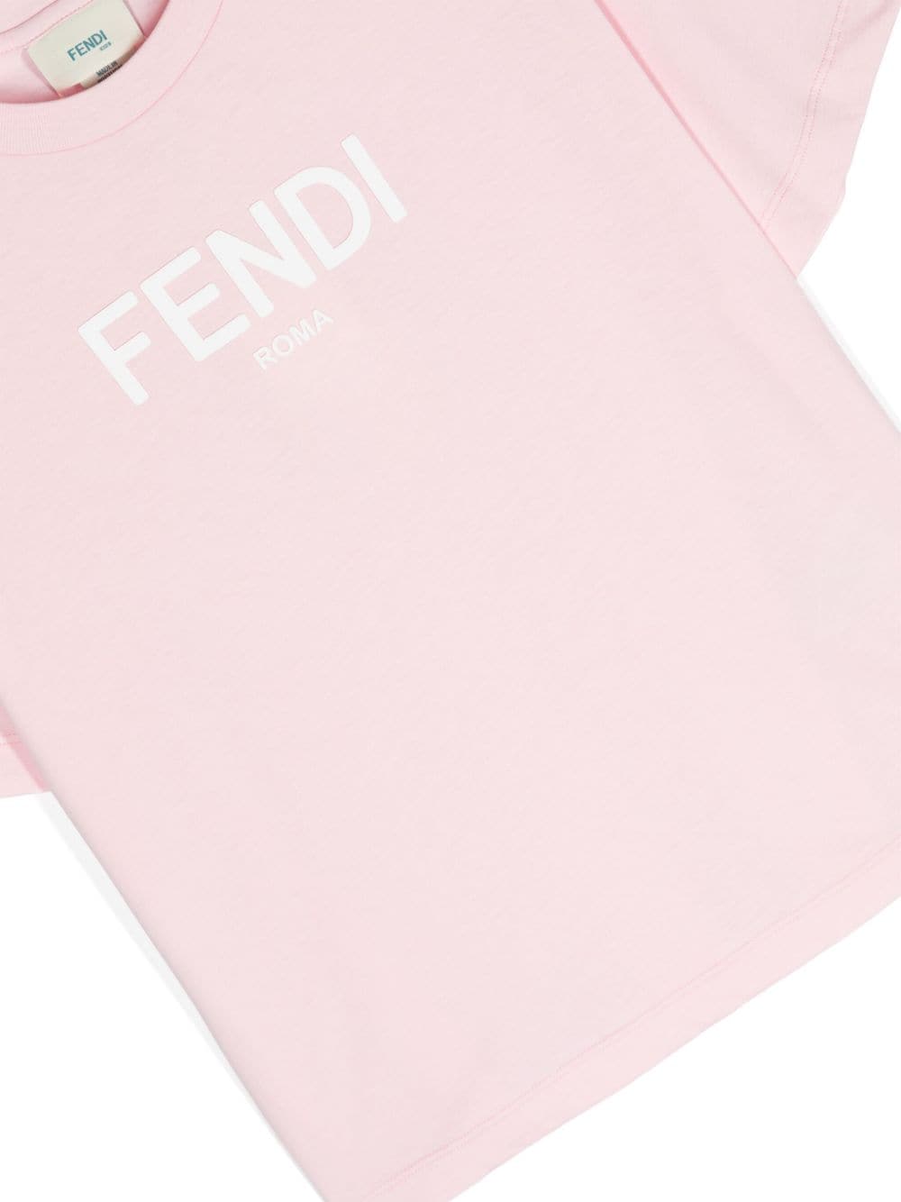 Shop Fendi Logo-print Cotton T-shirt In Pink