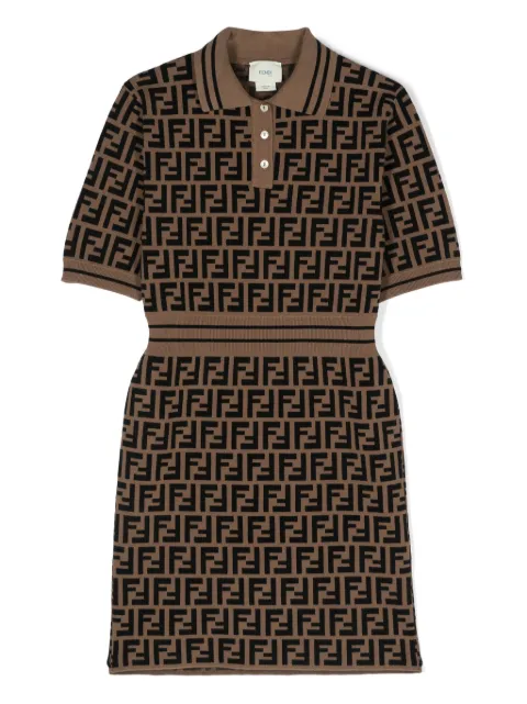 Fendi Kids FF-print striped dress