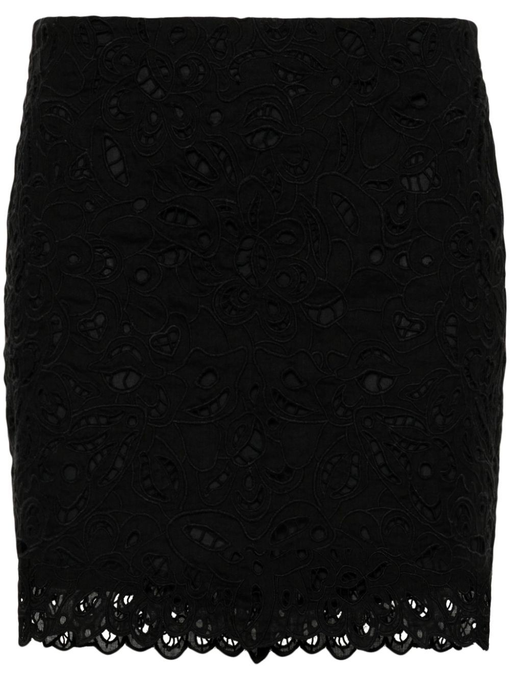 Shop Isabel Marant Embroidered Miniskirt In Black
