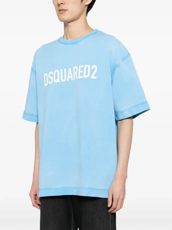 【送料&関税込】Dsquared2 Blue Crewneck T-shirt With Logo Pr DSQUARED2 - Dsquared T-shirt Dark Blue S71GD0416 Size S | eBay