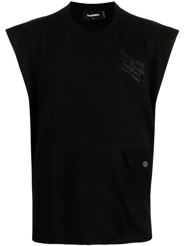 DSQUARED2◇ベスト/40/ウール/NVY/S75FB0130 DSQUARED2 ファインニット