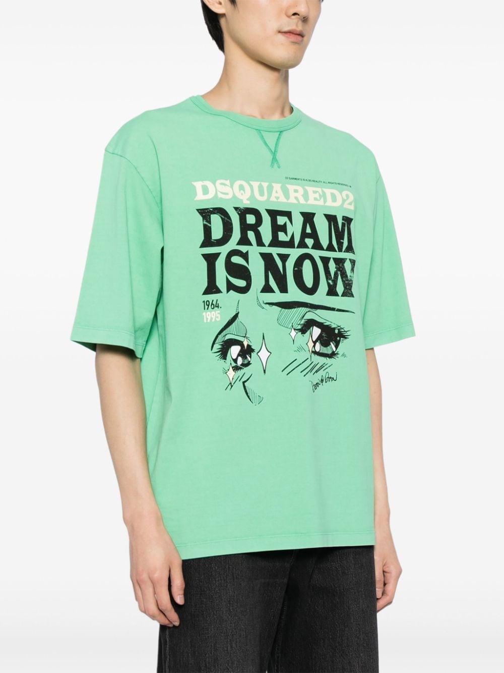 Dsquared2 Katoenen T-shirt met logoprint Groen