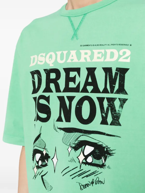 DSQUARED2 logo-print Cotton T-shirt | Green | FARFETCH