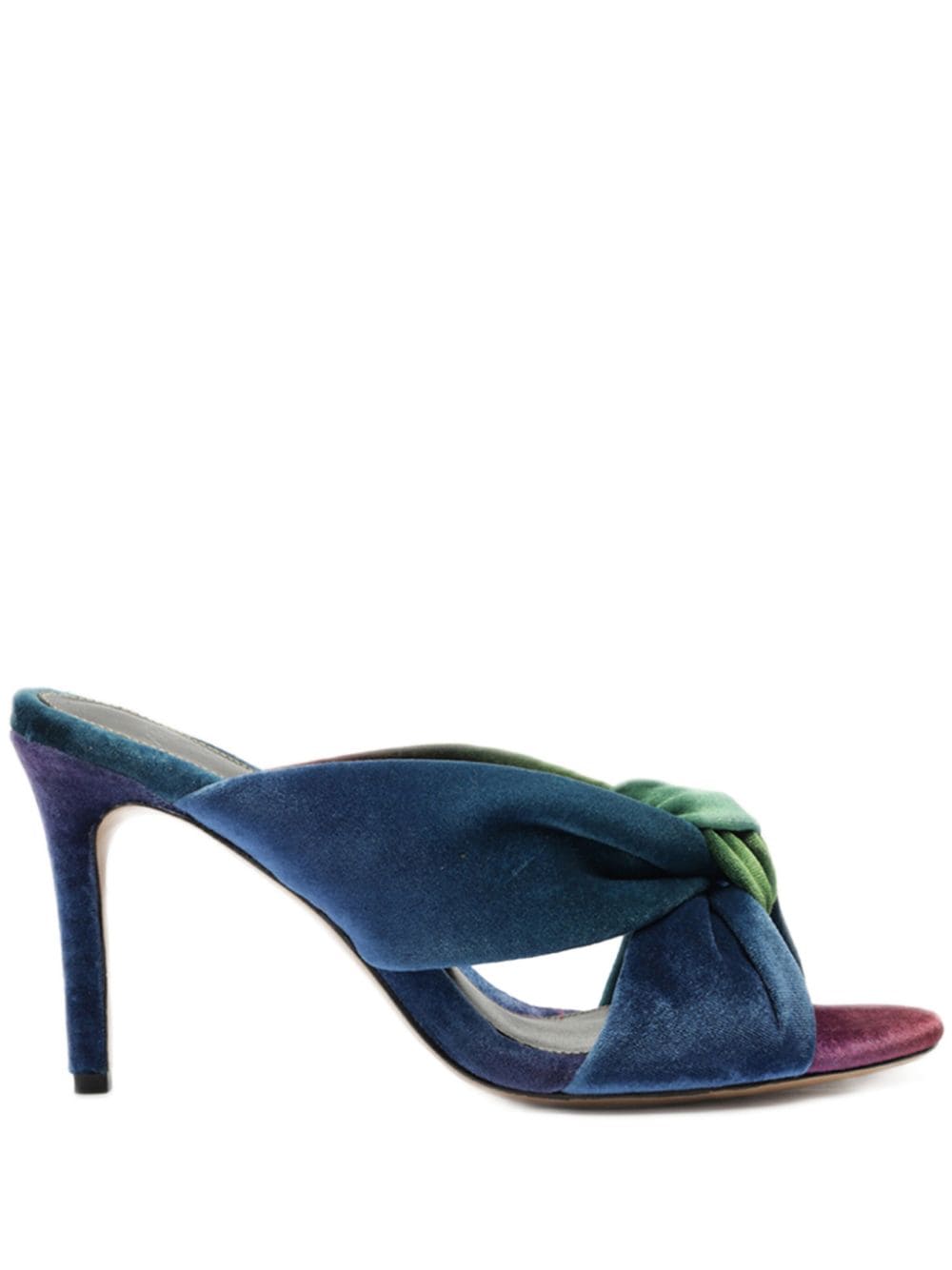 Alexandre Birman Kacey 85 Velvet Sandals In Blue