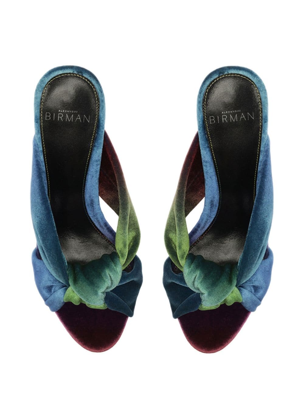 Shop Alexandre Birman Kacey 85 Velvet Sandals In Blue