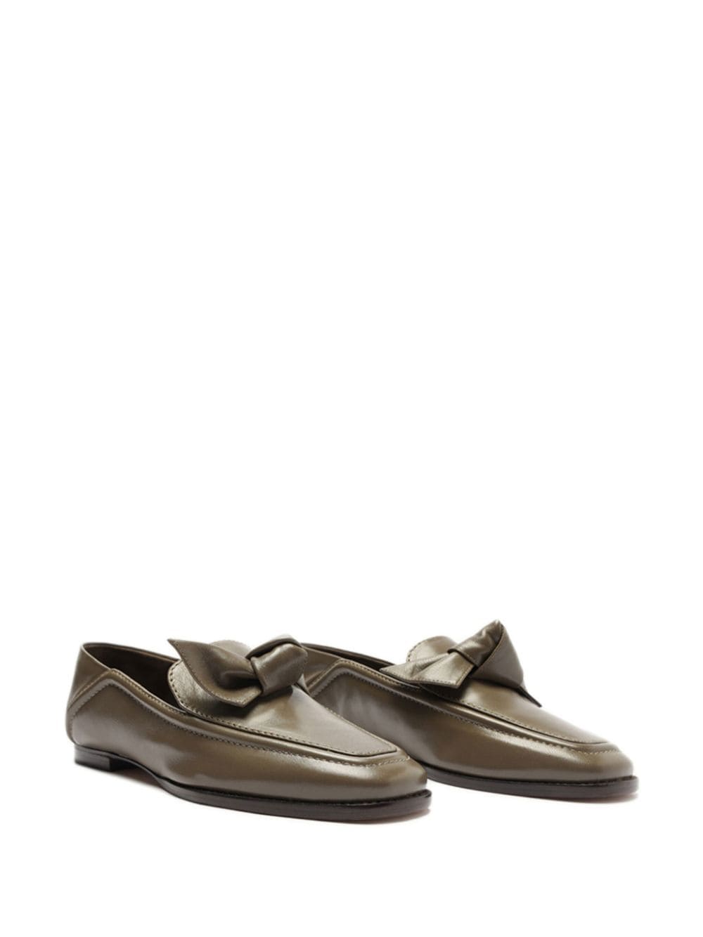 Shop Alexandre Birman Clarita Leather Loafers In Grün